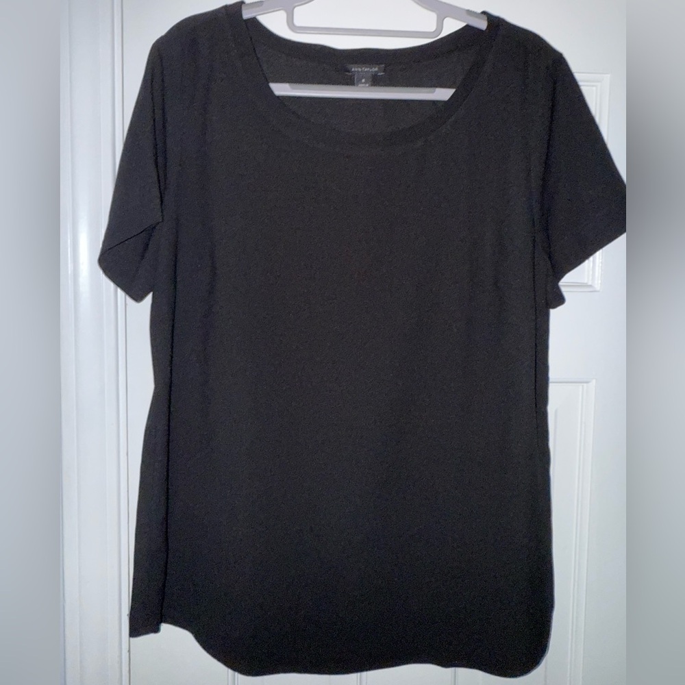 Ann Taylor Black short sleeved top- Medium